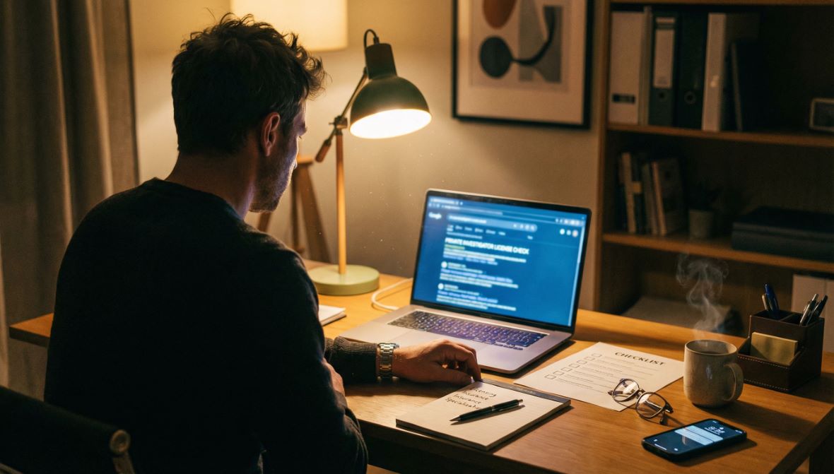 Client consulting with a professional private investigation agency to find a reliable, licensed investigator in Australia.