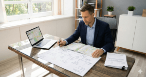 Private investigator examining the last known timeline of a missing person using maps, notes and digital records in Australia