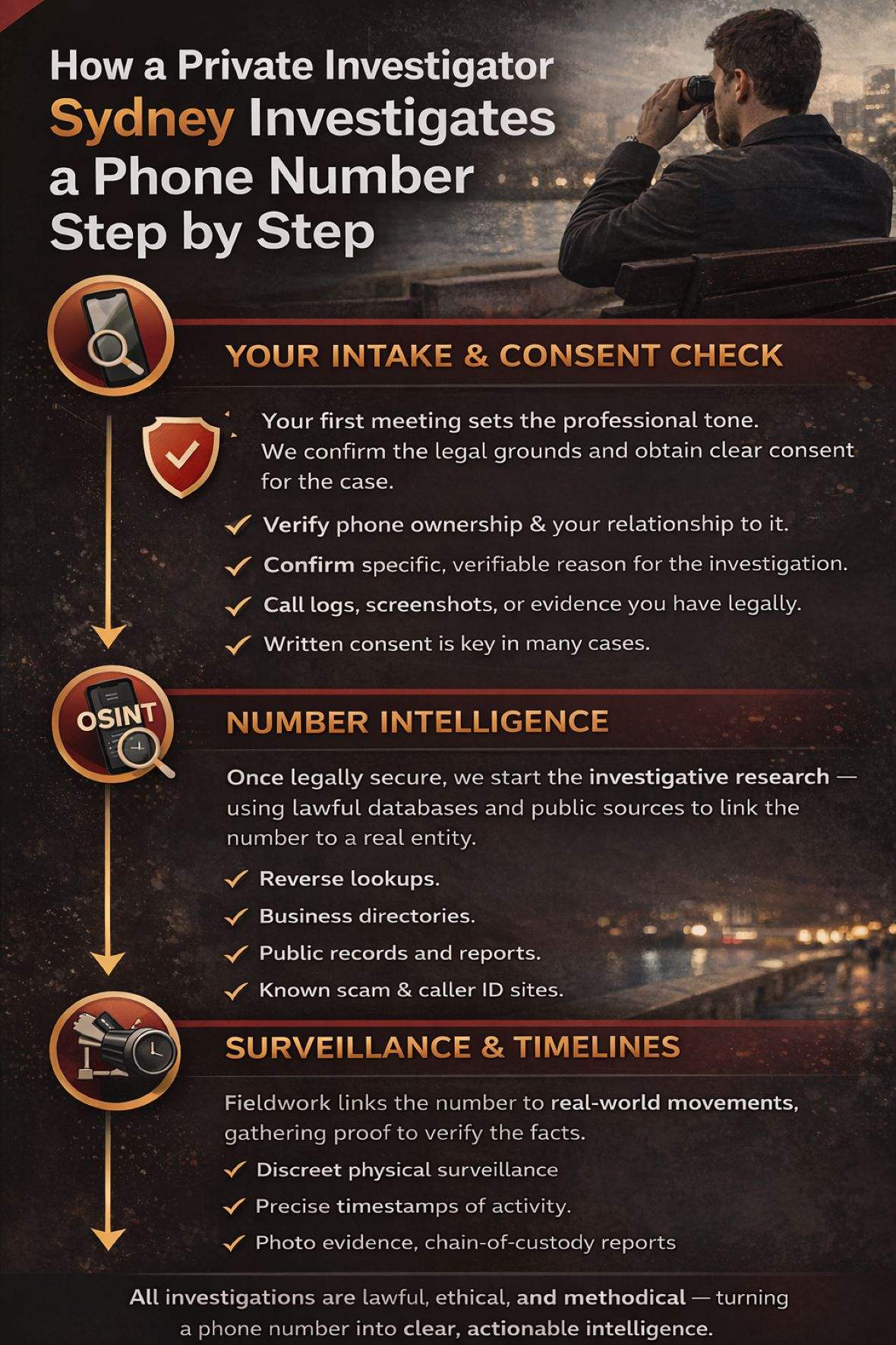 How Private Investigators in Sydney Track a Phone Number in 2026. Private investigators in Sydney tracking phone numbers in 2026 using lawful methods, digital analysis, and investigative techniques.