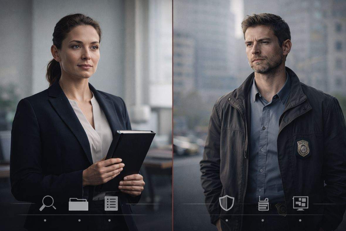 PI vs Police Detective: What’s the Difference? Private investigator compared with a police detective, explaining differences in roles, legal powers, and investigative responsibilities.