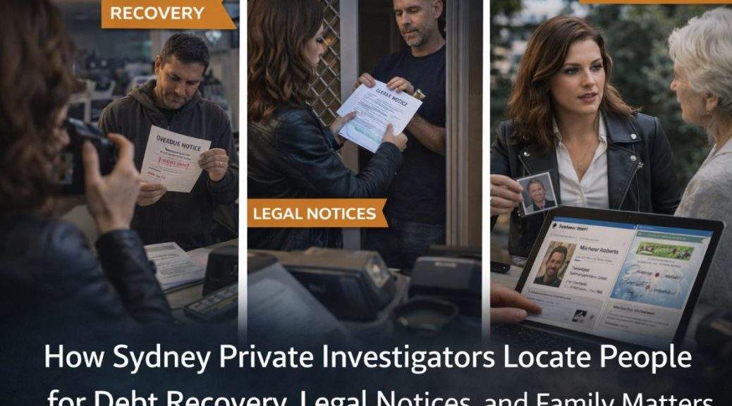 SydneyPI - How Sydney Private Investigators Locate People for Debt Recovery Legal Notices and Family Matters