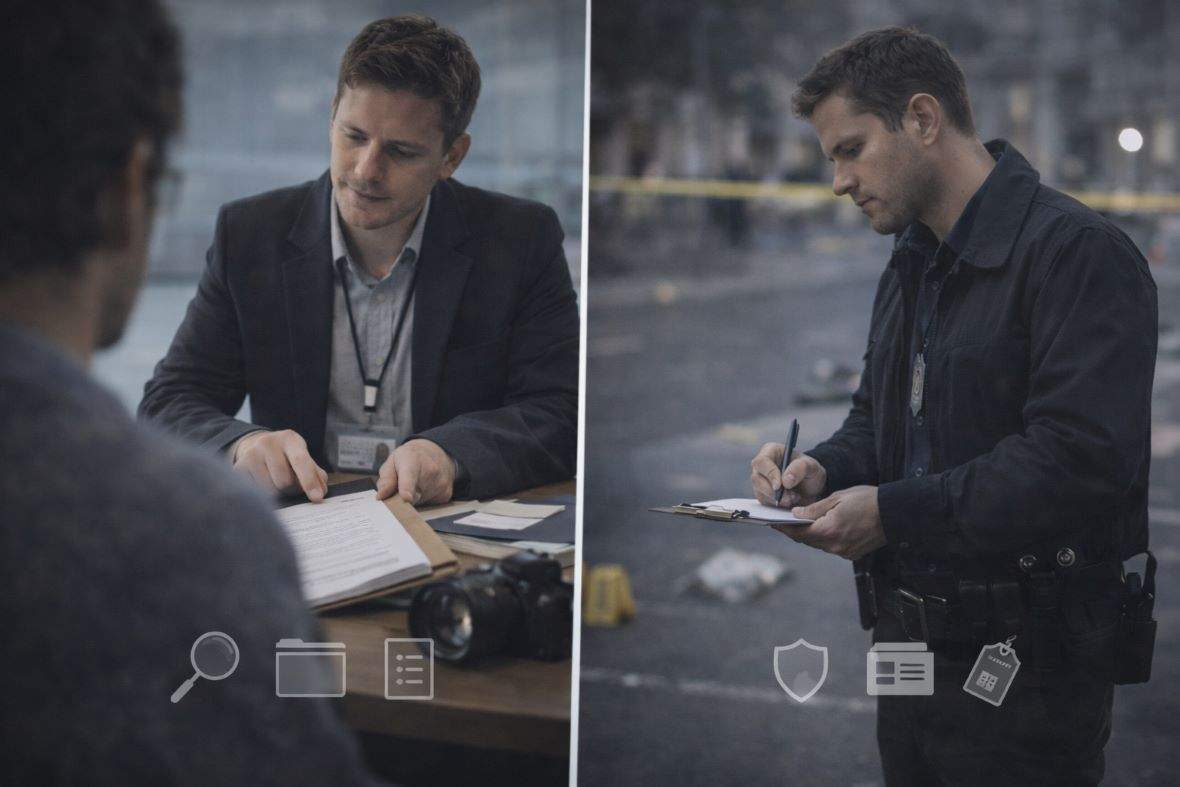 Sydney Private Investigator vs Police Detective: Understanding the Key Differences. Sydney private investigator compared with a police detective, explaining differences in powers, responsibilities, and lawful investigations.